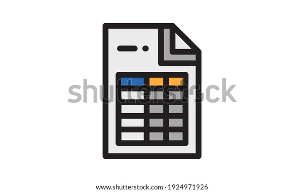 Modern Excel File Icon Flat Style Stock Vector Royalty Free