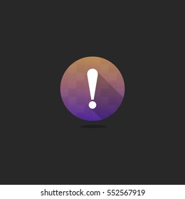 Modern Exclamation Mark Icon with Long Shadow