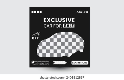 Modern, exclusive car sale social media post promotion banner template. Editable social media posts for the marketing of car sale. Social media poster