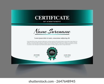 Modern exclusive certificate design template