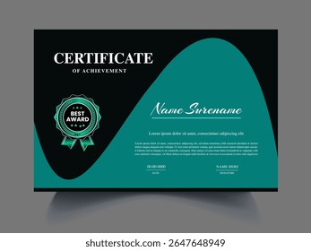 Modern exclusive certificate design template