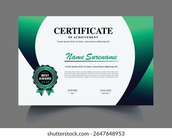 Plantilla de diseño de certificado exclusivo moderno