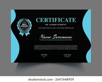 Plantilla de diseño de certificado exclusivo moderno