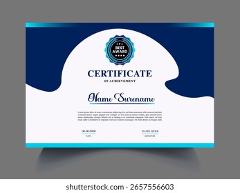Plantilla de diseño de certificado exclusivo moderno