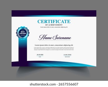 Modern exclusive certificate design template
