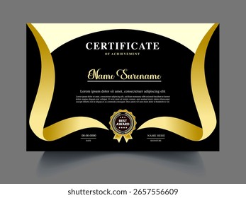 Plantilla de diseño de certificado exclusivo moderno