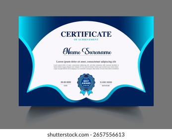 Plantilla de diseño de certificado exclusivo moderno