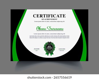 Plantilla de diseño de certificado exclusivo moderno