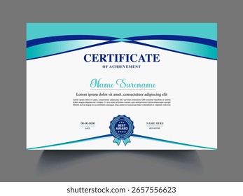 Plantilla de diseño de certificado exclusivo moderno