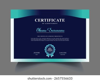 Plantilla de diseño de certificado exclusivo moderno