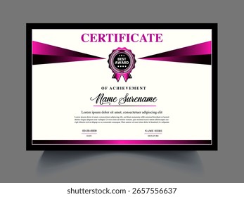 Plantilla de diseño de certificado exclusivo moderno