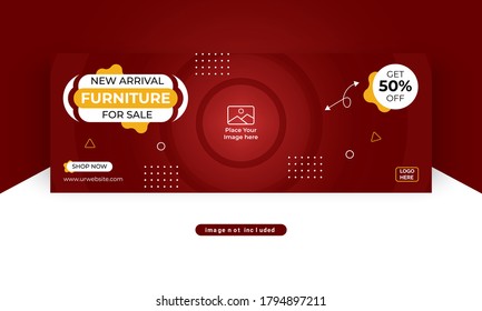 Modern and exclusive furniture sale banner or social media cover page template