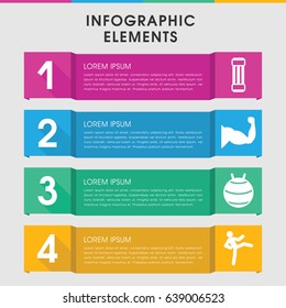 Modern exercise infographic template. infographic design with exercise icons includes muscle. can be used for presentation, diagram, annual report, web design.