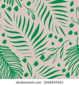 Modern exotic botanical pattern. Floral abstract contemporary seamless pattern. Hand drawn unique print.
