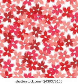 Modern exotic floral jungle pattern. Collage contemporary seamless pattern.  Floral in blue, green and orange. 