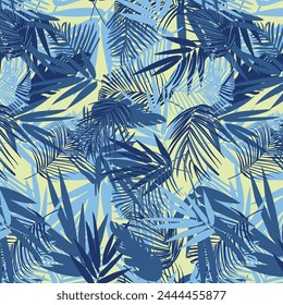 Modern exotic floral jungle pattern. Collage contemporary seamless pattern.