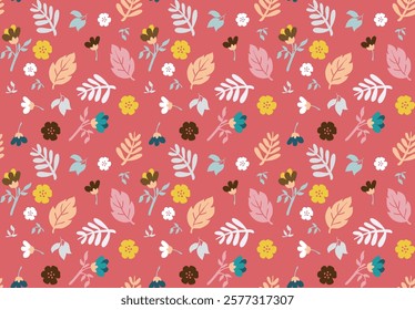 Modern exotic jungle fruits and plants illustration in vector.Abstract and artistic leaves on background. Seamless. Vector pattern.