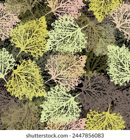 Modern exotic jungle plants illustration pattern.   Beautiful exotic plants. Trendy summer Hawaii print.