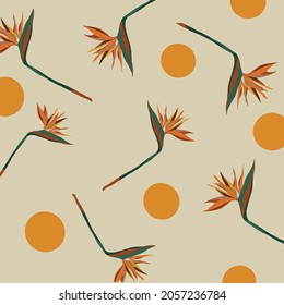 Patrón de ilustración de plantas exóticas modernas