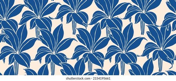 Modern exotic seamless pattern. Tropical leaves. Palm foliage. Print for luxury fashion fabric, clothes, wallpaper. 