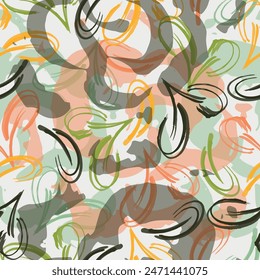 Modern exotic seamless pattern. Tropical leaves.  Abstract design of leaves and flowers. 