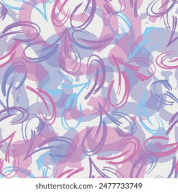 Modern exotic seamless pattern. Tropical leaves.  Palm leaves in line art, grunge silhouette seamless pattern. 