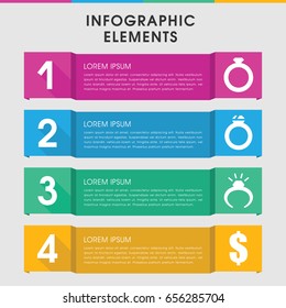 Modern expensive infographic template. infographic design with expensive icons includes ring. can be used for presentation, diagram, annual report, web design.