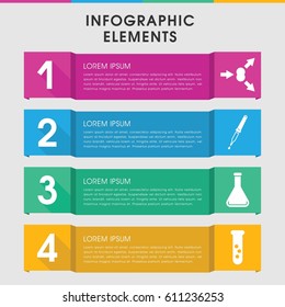 Modern experiment infographic template. infographic design with experiment icons includes pipette. can be used for presentation, diagram, annual report, web design. 