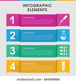 Modern experiment infographic template. infographic design with experiment icons includes pipette. can be used for presentation, diagram, annual report, web design.