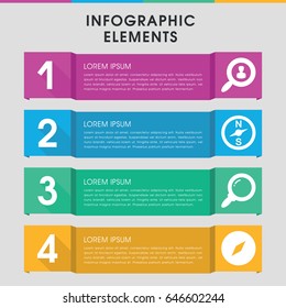 Modern exploration infographic template. infographic design with exploration icons includes user search. can be used for presentation, diagram, annual report, web design.