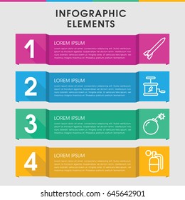 Modern explosive infographic template. infographic design with explosive icons includes bomb, dynamite. can be used for presentation, diagram, annual report, web design.
