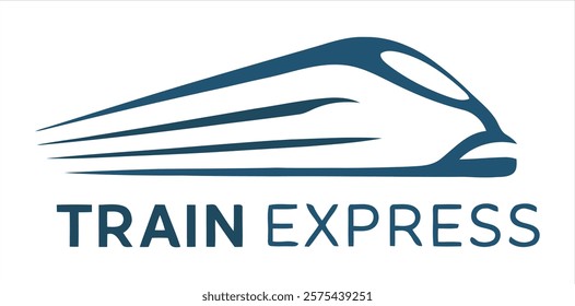 Modern Express Train T-shirt Design Featuring a Bold Orange and Blue High-Speed Train