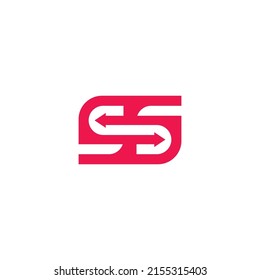 Diseño de logotipo vectorial Express moderno, plantilla de diseño de icono de logotipo de negocio de flecha con símbolo SS