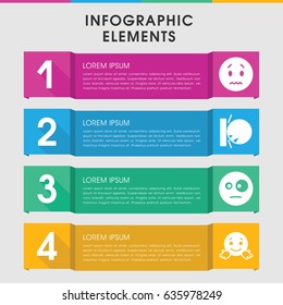 Modern expression infographic template. infographic design with expression icons includes sad emot. can be used for presentation, diagram, annual report, web design.