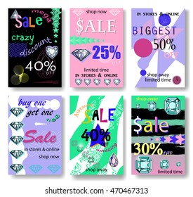 Modern eye catching social media sale banners. Vector illustrations for website and mobile website banners, posters, email and newsletter designs, ads, promotional material.