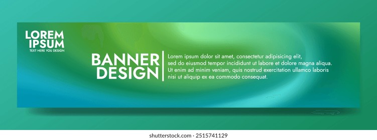 Modern and eye catching, this banner features a dynamic wave design in shades of green.