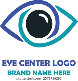 Modern eye center logo featuring a stylized eye with a clean and sleek design, symbolizing vision care, precision, and trust in eye health services.