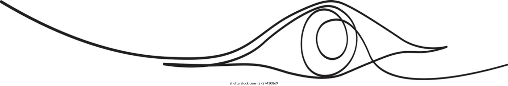 Ilustração minimalista de uma linha contínua do olho moderno com foco grande centro da íris