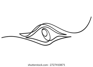 Ilustración minimalista de una línea continua de ojo moderno que muestra un enfoque nítido y claridad visual