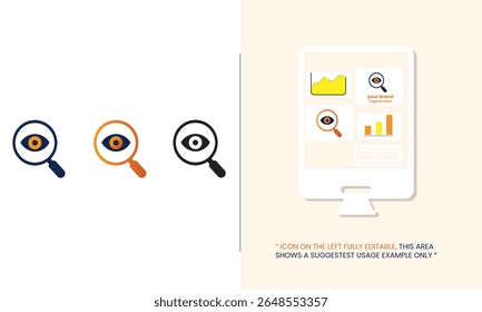 Pacote de ícones de olho moderno com estilos simples, gradiente e monocromático - ótimo para painéis UX, ferramentas de monitoramento e visuais de segurança.
