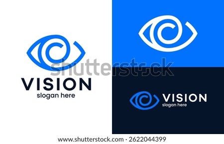 Modern eye logo design. Vision eye abstract Vector design with line style graphic icon symbol