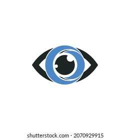 Modern eye logo isolated of flat style design
