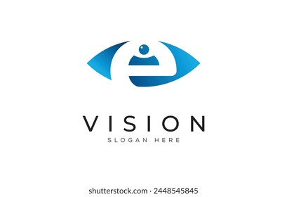 Modern eye people logo vector design template. Eye people icon creative logo vision design concept