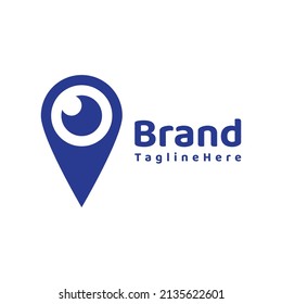 modern eye pin point logo design