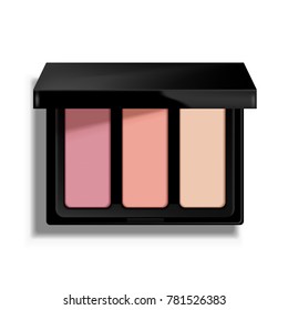 Modern eye shadow palette. Mockup illustration isolated on background. Graphic concept for your design