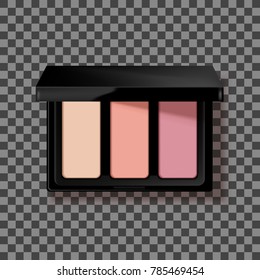 Modern eye shadow palette. Mockup illustration isolated on background. Graphic concept for your design