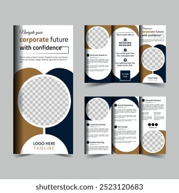Modern eye-catching trifold business brochure template design.