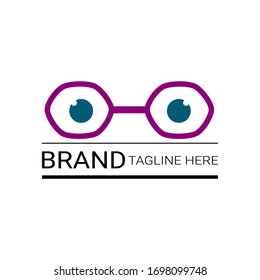 Modern Eyeglass Logo Silhouette Editable Vector Stock Vector (Royalty ...