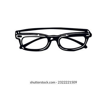 Marco de gafas modernas, símbolo del icono de la elegancia aislado