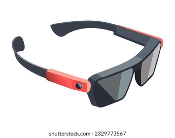 Modern eyeglasses, watching experience in 3D icon isolated